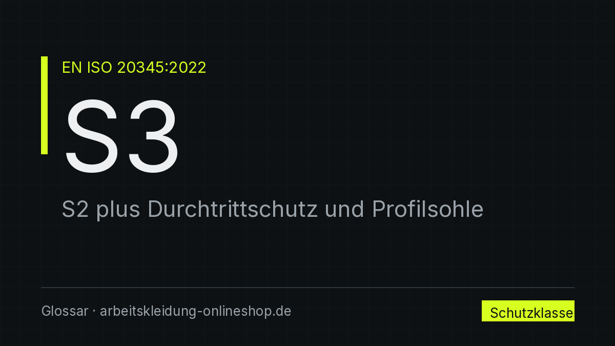 S3 Sicherheitsschuhe: S2 plus Durchtrittschutz und Profilsohle