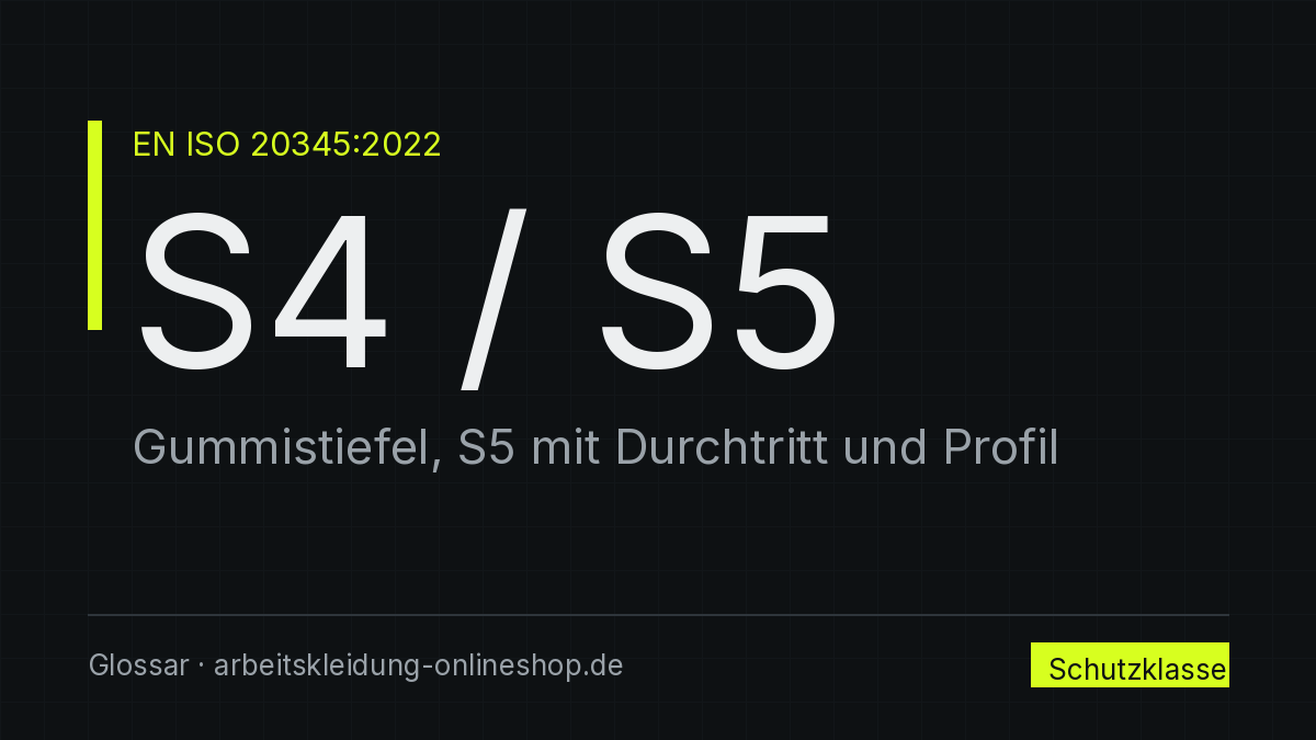 S4 und S5 Sicherheitsstiefel aus Gummi oder Polymer