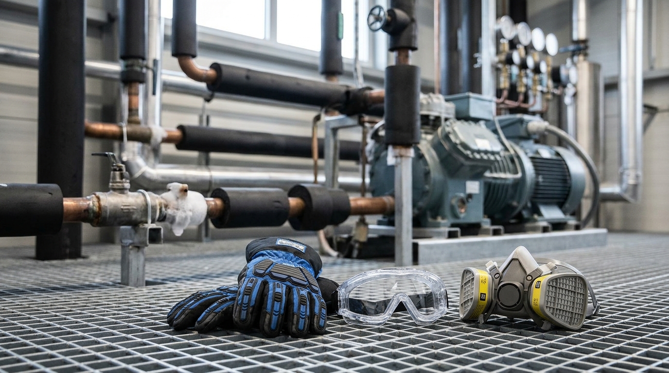 Kälte- und Klimatechnik: Arbeit an einer Kälteanlage